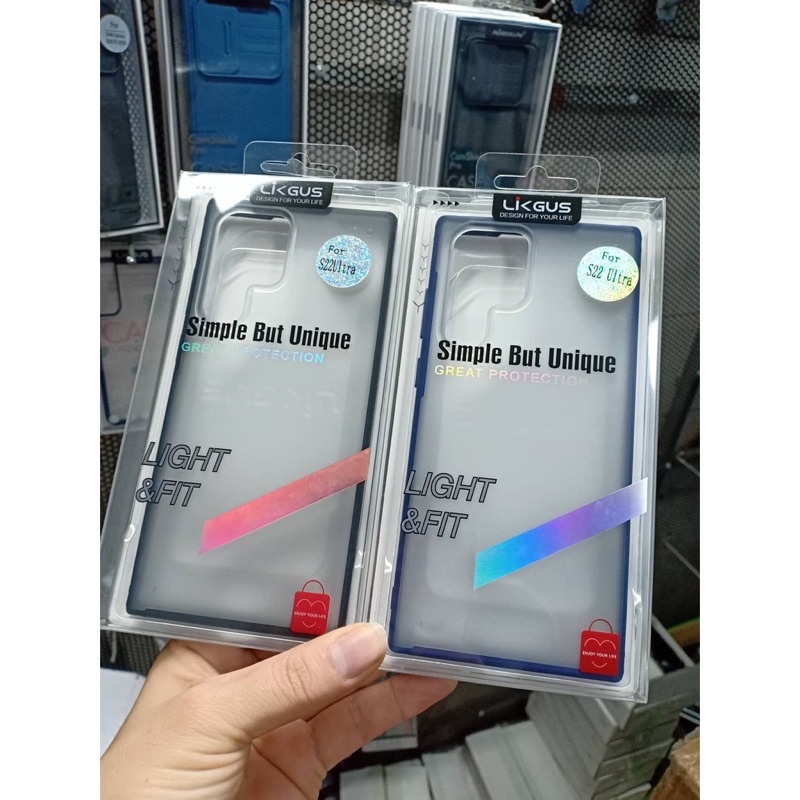 Ốp lưng Likgus nhám viền dẻo màu cho Samsung S22 Plus/ S22 Ultra / Note 10 Plus chống Vân tay