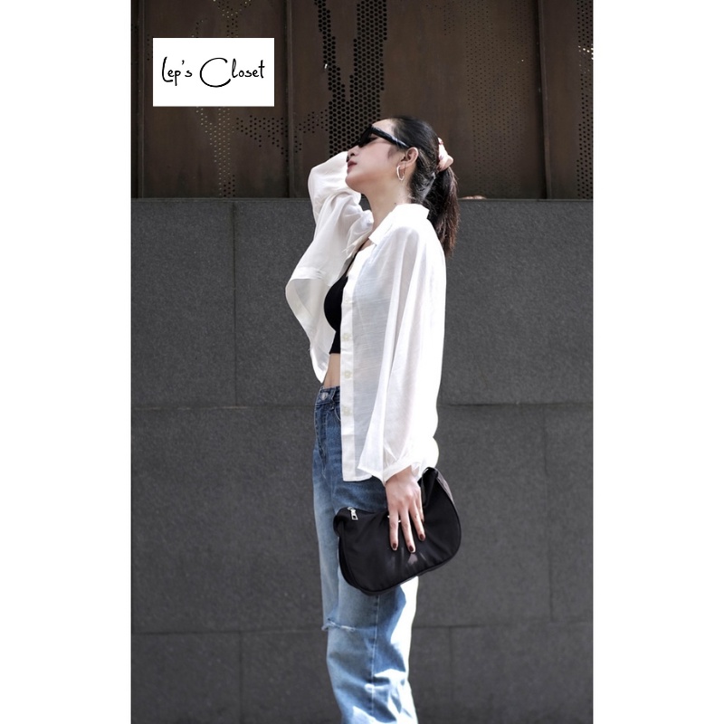 Áo sơ mi nữ Cotton cao cấp , áo sơ mi chống nhăn tay cánh dơi , áo khoác ngoài cá tính form rộng