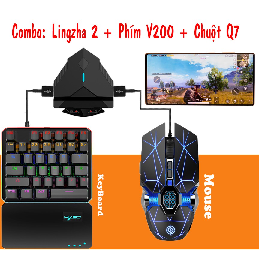 LINGZHA 2 - LINGZHA 2 PRO Bộ Chuyển đổi chơi game bàn phím chuột dành cho điện thoại máy tính bảng