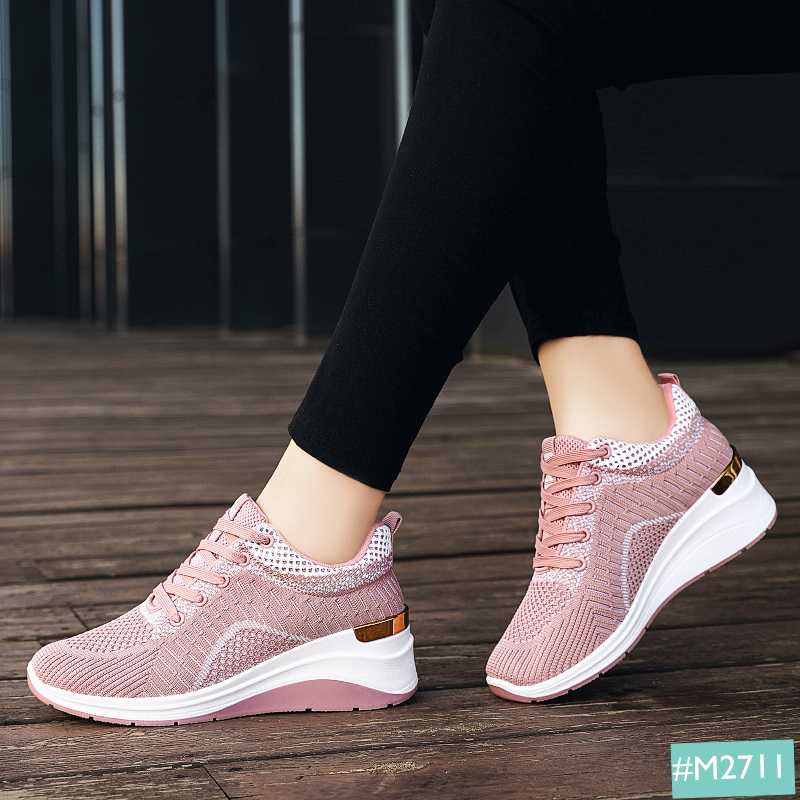 Giày Thể Thao Sneaker Nữ Độn Đế 6cm MINSU M2711 Tăng Chiều Cao 6p Hàn Quốc Phù Hợp Đi Chơi, Đi Học