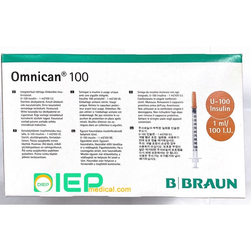 ✅ BD ULTRA, OMNICAN U100/U40 Hộp 100 CÂY - Kim tiêm Insulin đái tháo đường