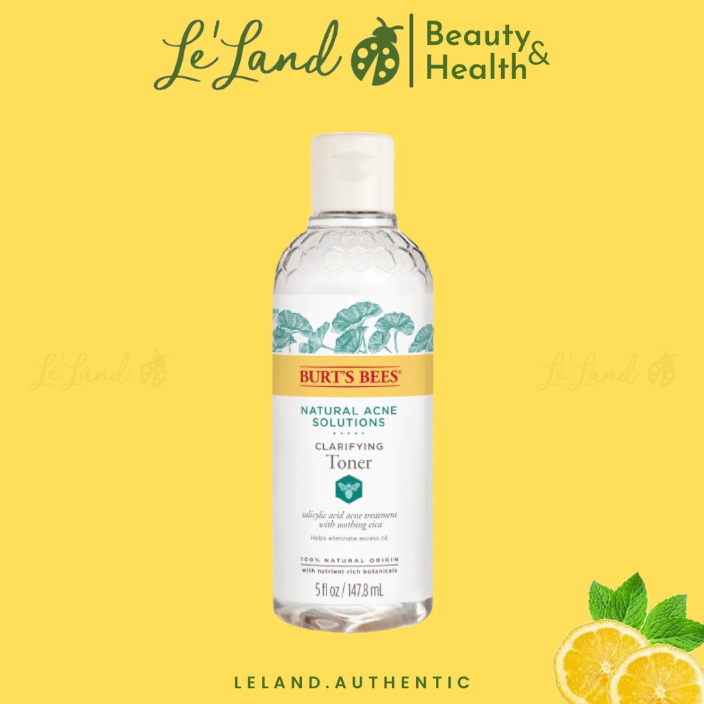 Bill US - Toner Cho Da Dầu Mụn Burt's Bees Natural Solutions Salicylic Acid Acne 145ml - mẫu mới