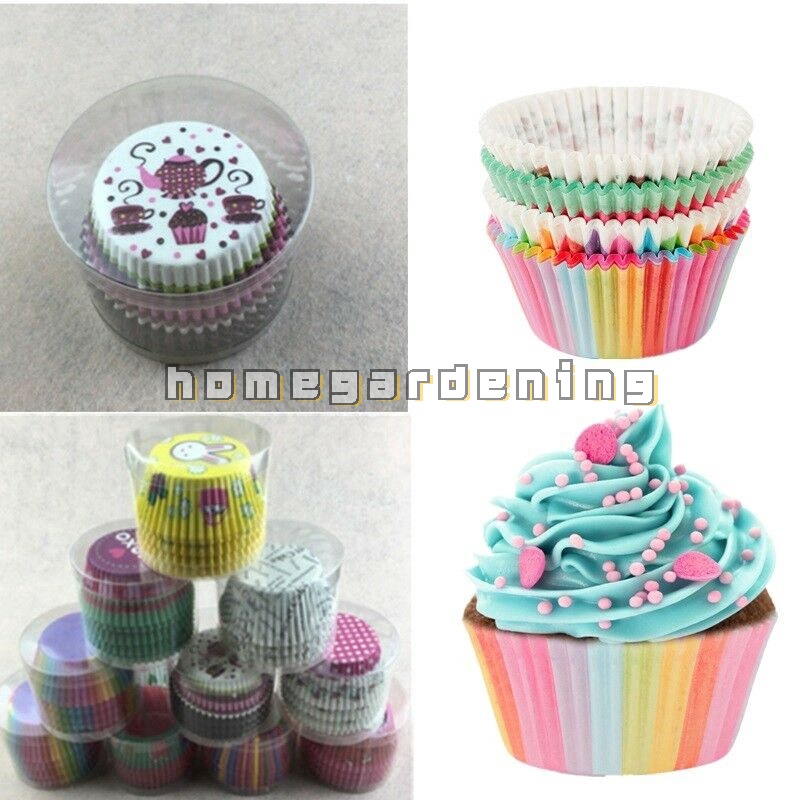 Bộ 100 cốc giấy chuyên dụng đựng bánh cupcake