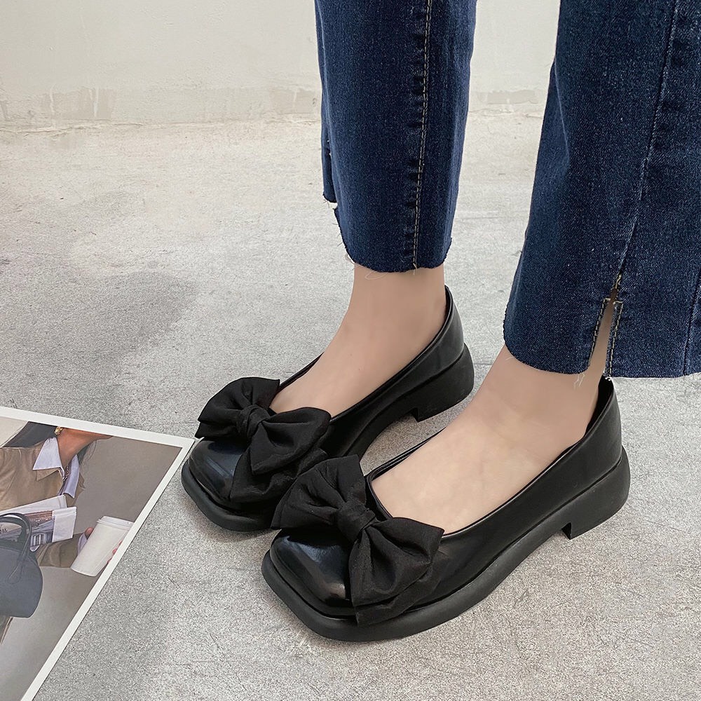 Giày búp bê lolita mũi vuông nữ FAROSA - B7 đế 3cm chất da mềm thắt nơ lụa cực hót trend