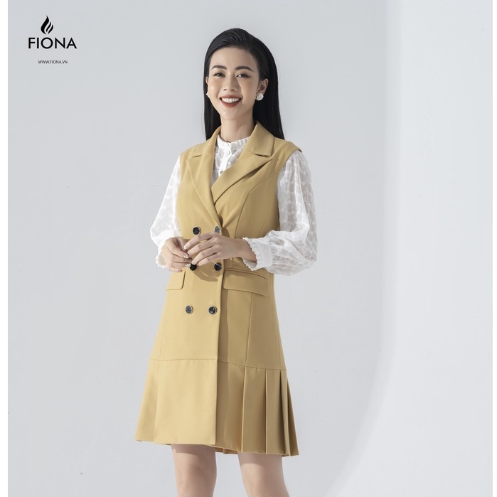 Đầm Gile Nữ FIONA, Đầm Thiết Kế Dập Nhăn Gấu Nữ Tính Mã F450669