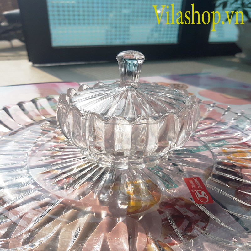 Thố Thuỷ Tinh Đựng Mứt - Hũ Thủy Tinh Đựng Hạt Dưa, Đựng Mứt Và Bánh Kẹo Tết Size 10cm | BigBuy360 - bigbuy360.vn