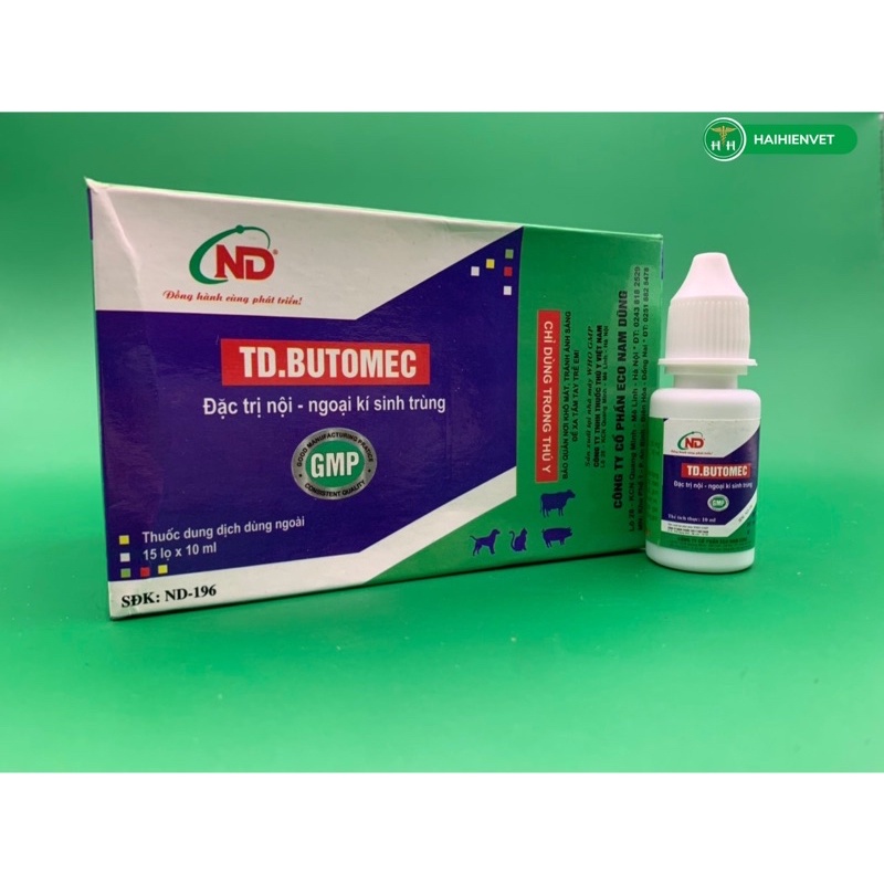 10ml TD BUTOMEC - diệt rận, ve, mòng, bọ chét trên chó mèo, heo, trâu, bò, dê, cừu- nhỏ ngoài da