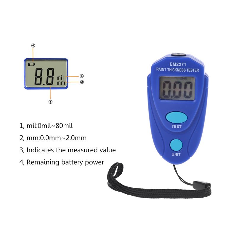 ✿ Máy Đo Độ Dày Sơn Màn Hình LCD Mini Chuyên Dụng Cho Xe Hơi