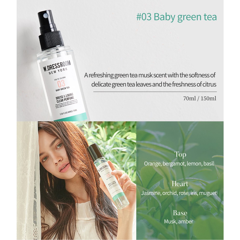 [70/150ml] Xịt thơm W Dressroom Dress & Living Clear Perfume | BigBuy360 - bigbuy360.vn