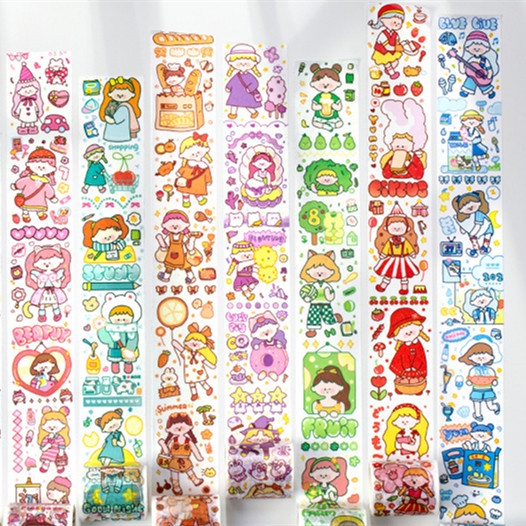 Hộp 5 Cuộn Băng Keo Giấy Trang Trí Sổ Lưu Niệm Đẹp Mắt