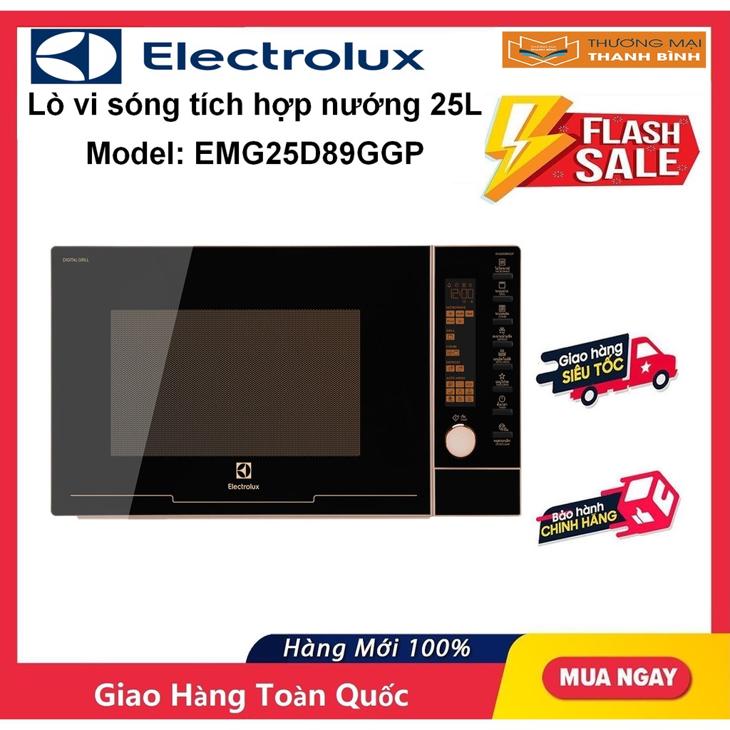 [Mã ELHADEV giảm 4% đơn 300K] Lò vi sóng có nướng 25 lít ELectrolux EMG25D89GGP