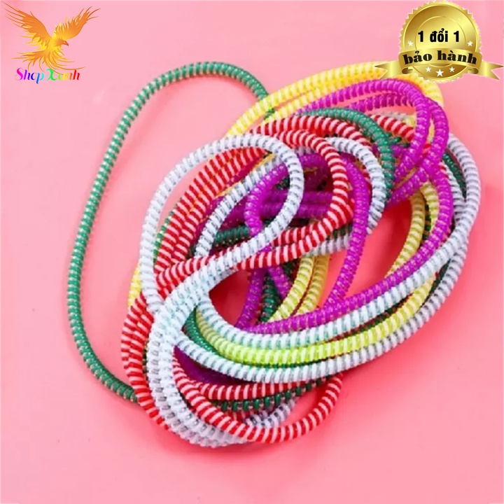 Dây bảo vệ tai nghe, dây cuốn tai nghe nhiều màu dạng lò xo giúp chống rối