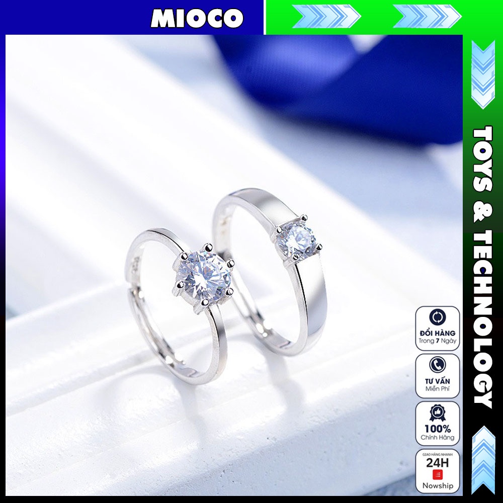 Nhẫn Cặp Đôi Nam Nữ Cao Cấp Mioco Thiết Kế Hở Dễ Dàng Điều Chỉnh Kích Cỡ, Thời Trang Tình Yêu Mẫu Mới