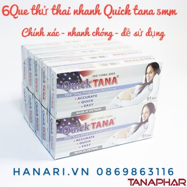 [Che tên sản phẩm] Combo 6 que thử thai nhanh Quicktana 5mm