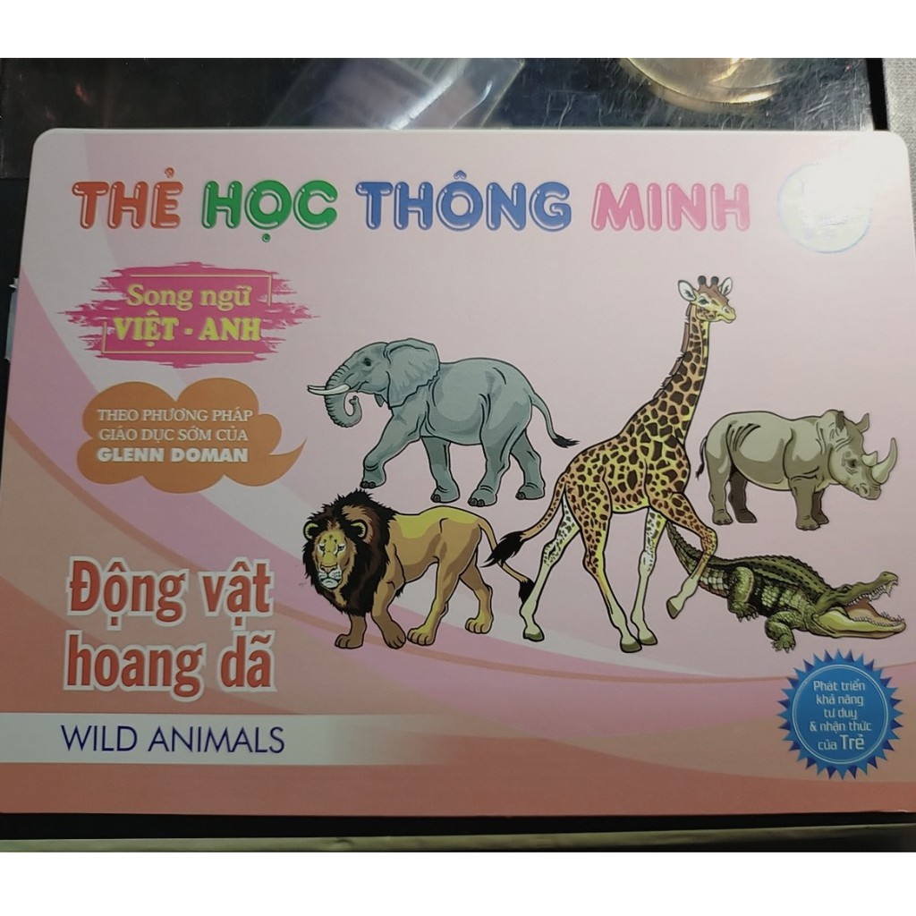 Thẻ học thông minh Chủ đề động vật hoang dã song ngữ Việt Anh