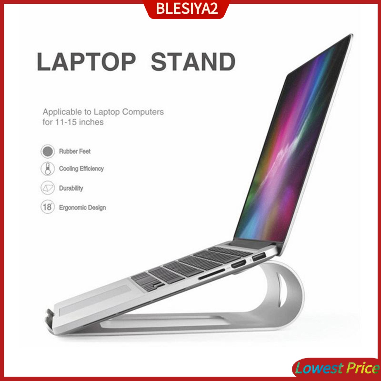 (Hàng Mới Về) Giá Đỡ Tản Nhiệt Dành Cho Laptop 11 &quot;- 15&quot; Màu Bạc
