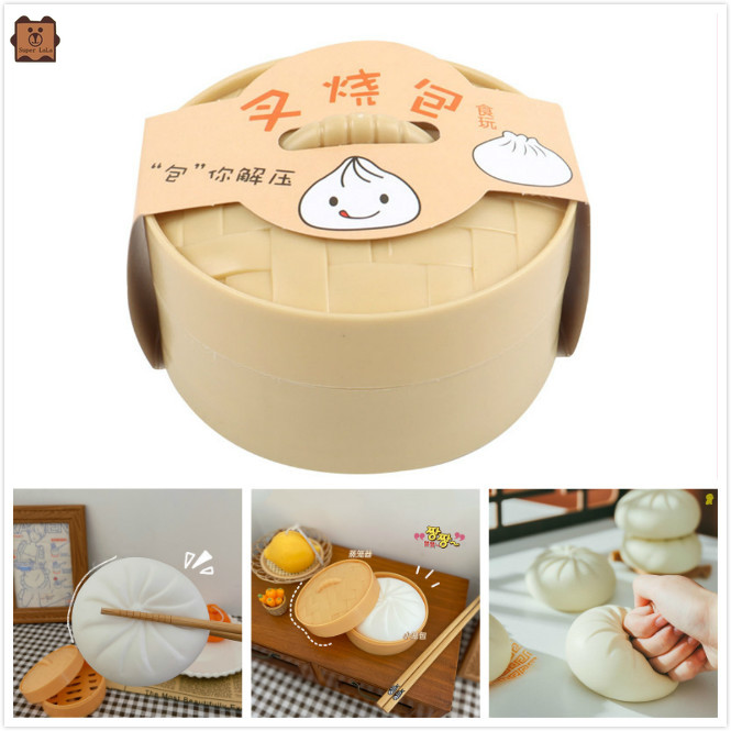 Đồ chơi bóp tay mềm mại hình bánh bao giúp giải tỏa căng thẳng độc đáo dễ thương