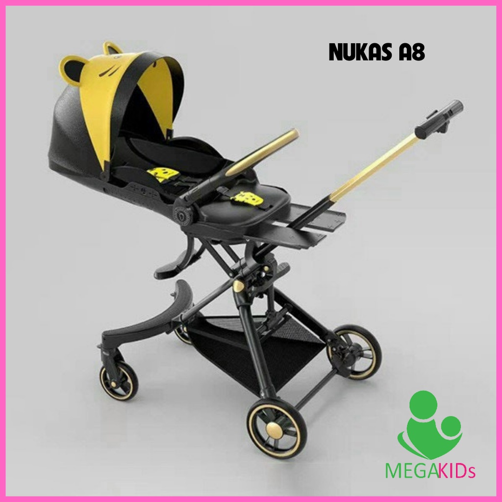 Xe đẩy 2 chiều 3 tư thế gập gọn cao cấp Nukas A8 cho bé từ sơ sinh