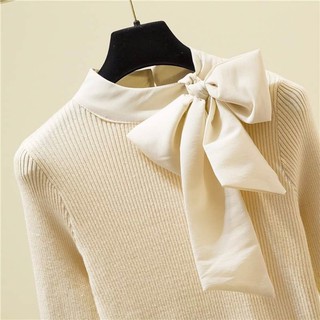 [Hàng order] Áo len cổ thắt nơ điệu đà