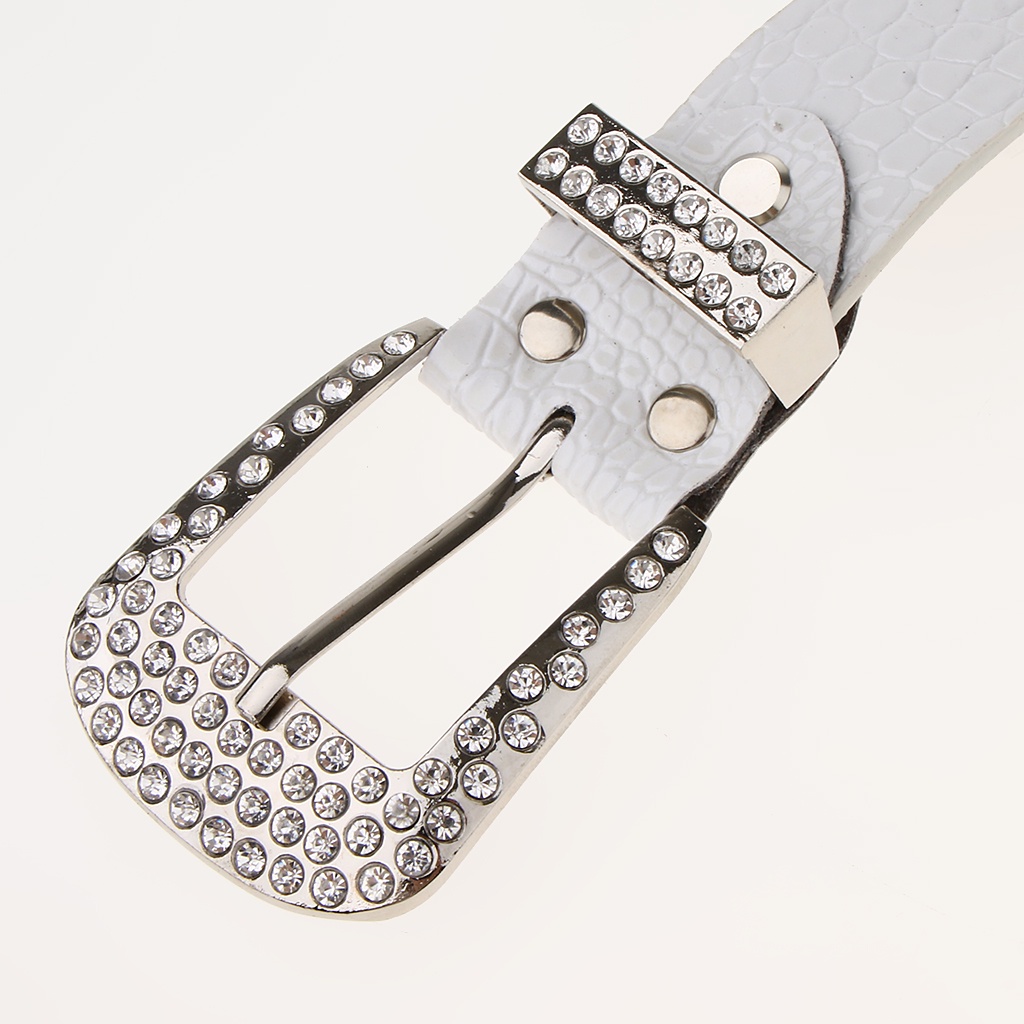 Thắt lưng da bò đính hạt đá lấp lánh
