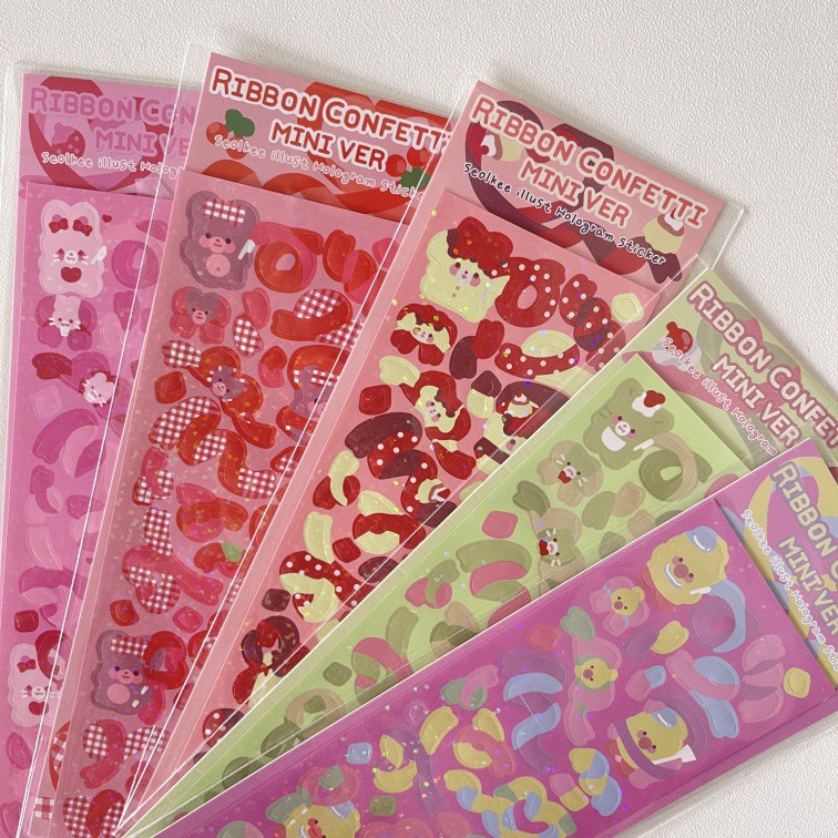 GaLiCiCi Sticker vật liệu trang trí máy tính / nhãn dán nổi ba chiều / nhãn dán gấu ruy băng