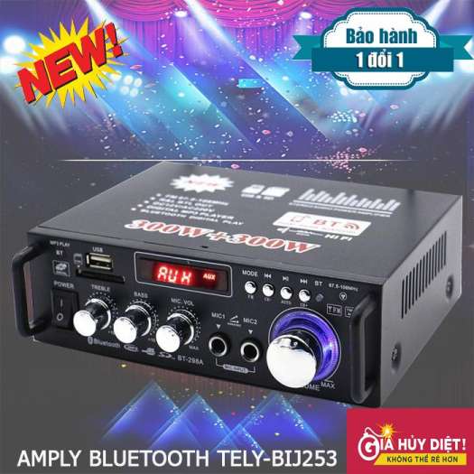 Âm ly hát Karaoke tại nhà. Bluetooth, HAmpli Bluetooth Tely Blj253 Đa Năng Tích Hợp Fm,Cổng Usb,Thẻ Sd,2 Cổng Mic Hát.