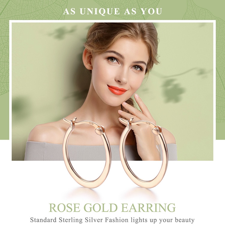 Đôi Khuyên Tai Bamoer Sce478 bạc 925 Dáng Tròn Phong Cách Cổ Điển Cho Phụ Nữ