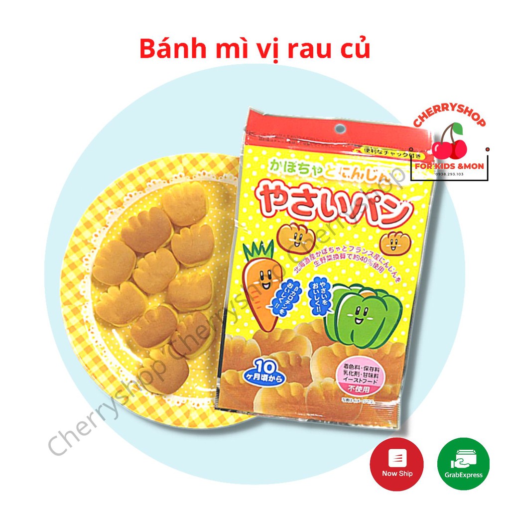 BÁNH MÌ TƯƠI CANET 45gr cho Bé ăn dặm trên 10m+ vị rau củ, vị sữa, vị sữa bò