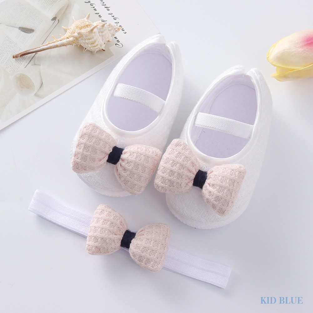 Giày chống trượt kiểu công chúa dễ thương + băng đô thời trang dành cho trẻ em