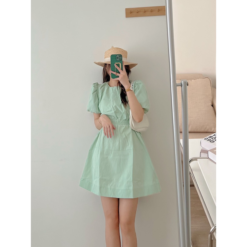 Váy cut out lưng nhiều màu cổ tròn