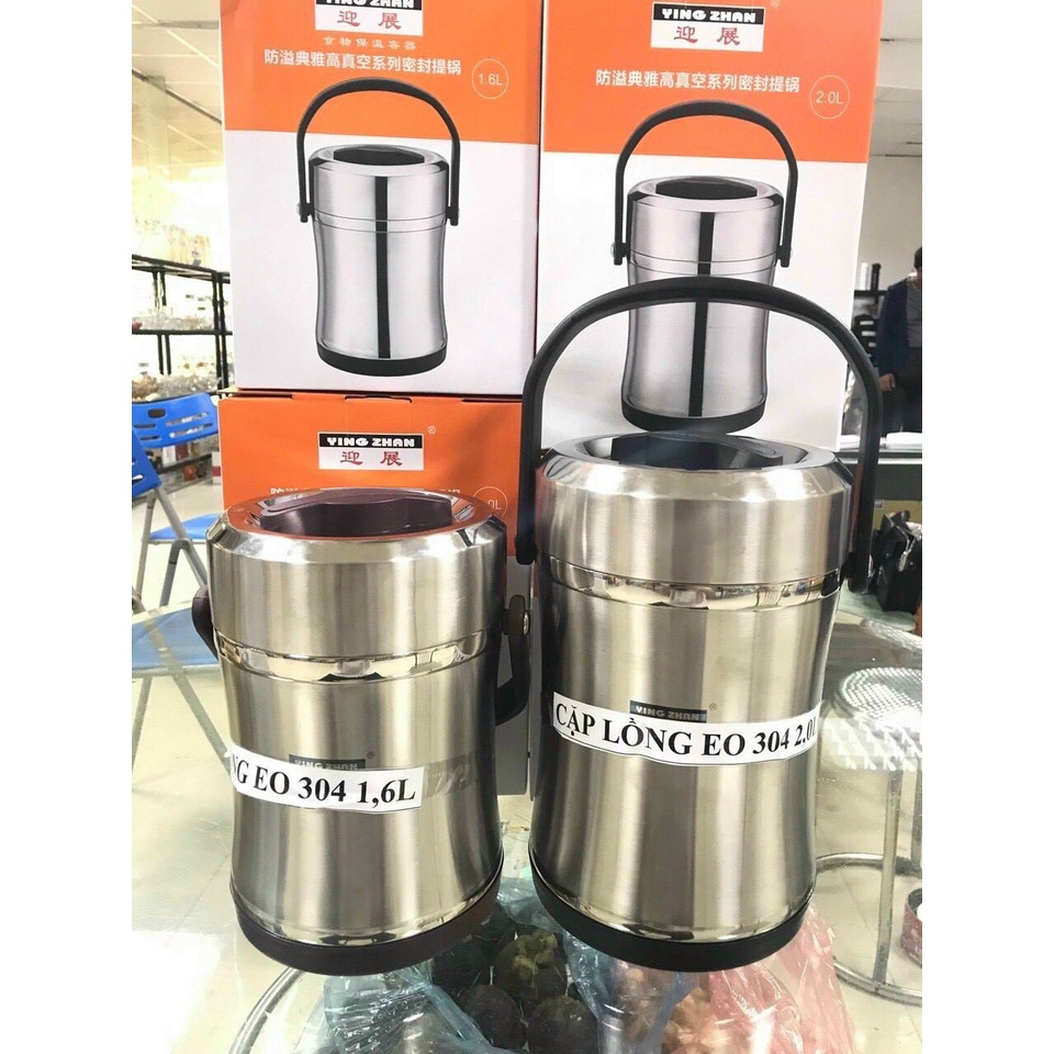 Cặp lồng giữ nhiệt inox 304 eo 3 ngăn dung tích 1,6L và 2L
