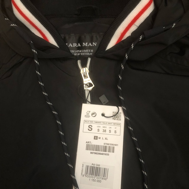 Áo gió nam hàng ZARA xuất khẩu xịn giá tag 1.150k Nylon