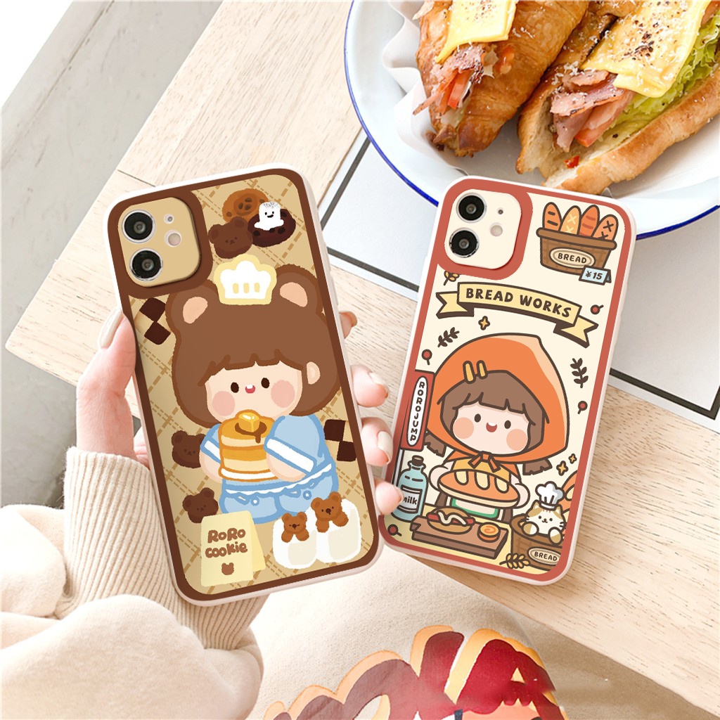 Ốp lưng iphone RORO COOKIE cạnh vuông  cho iphone 11 7plus 8plus x xsmax 11pro max 12pro 12promax13promax tr1067