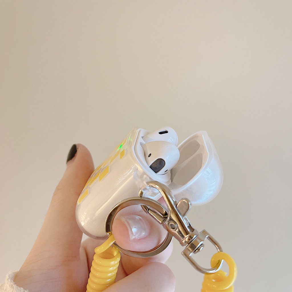 Vỏ Bảo Vệ Hộp Sạc Tai Nghe airpods 1 2 Pro 3rd Generation Pro 1/2 Trong Suốt Chống Sốc Họa Tiết Hoạt Hình Kèm Dây Đeo Kiểu Nhật Hàn