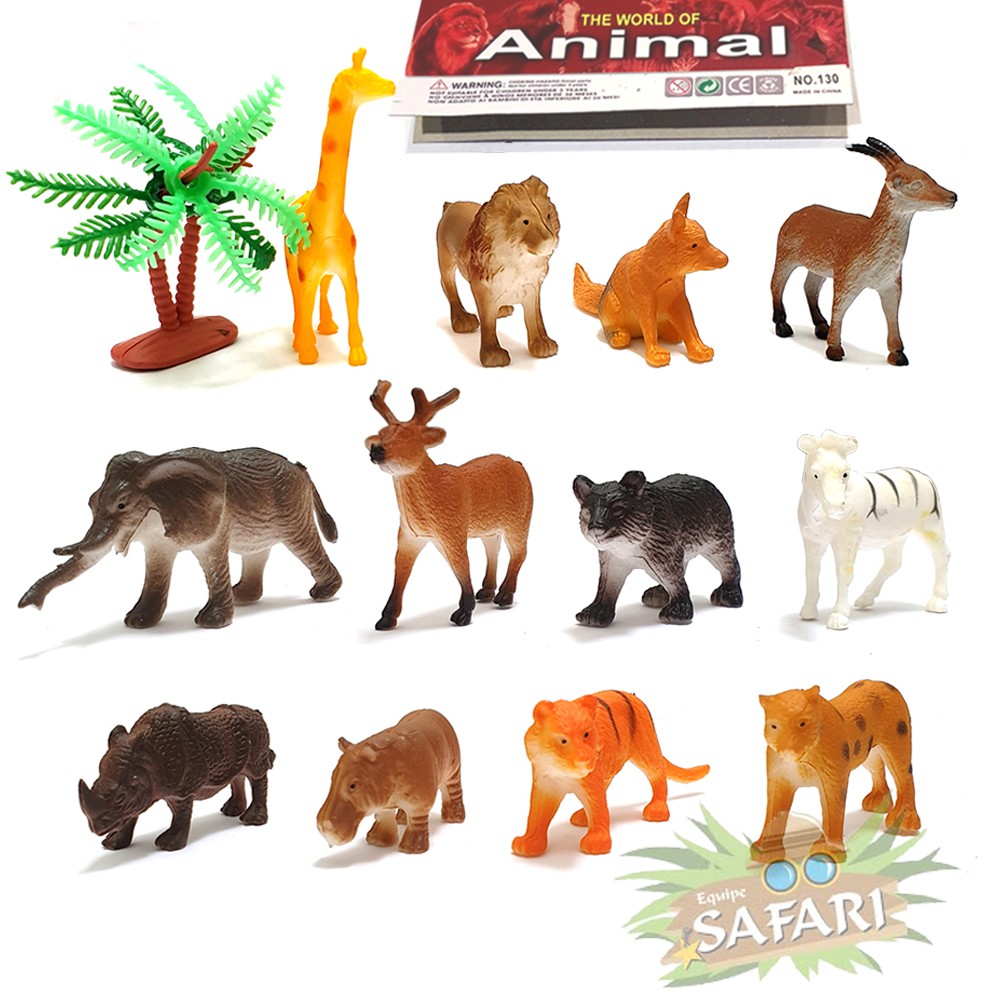 Bộ đồ chơi 12 mô hình động vật Safari hoang dã (5-7 cm) New4all ANIMAL WORLD cho bé trên 3 tuổi phát triển tư duy sớm