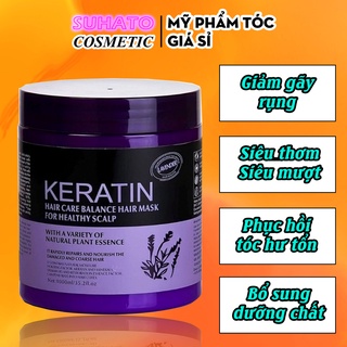 Kem ủ tóc keratin collagen 1000ml lavender brazil nut - ủ hấp tóc cung cấp dưỡng chất keratin tự nhiên ct76