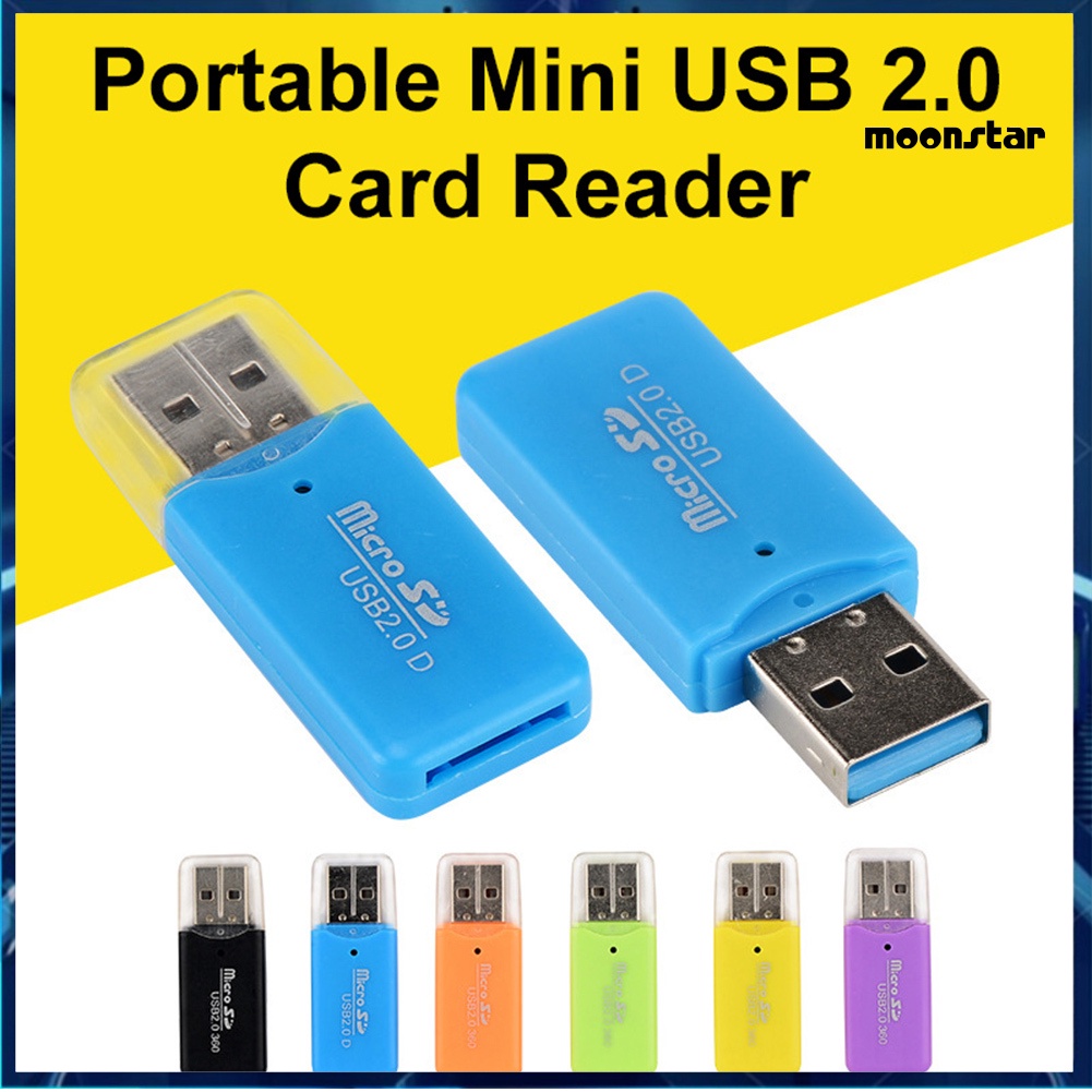 MO Mini Portable USB 2.0 TF Micro SD Memory Card Reader for PC Laptop Computer