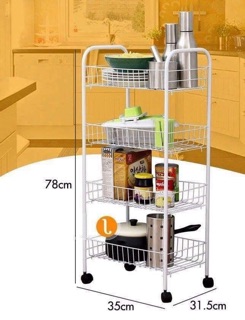kệ sắt 4 tầng bánh xe đa năng