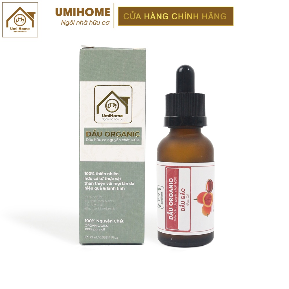 Dầu Gấc giảm nám tàn nhang, dưỡng da mắt nguyên chất UMIHA hữu cơ | Gac Fruit Oil 100% Organic 30ml