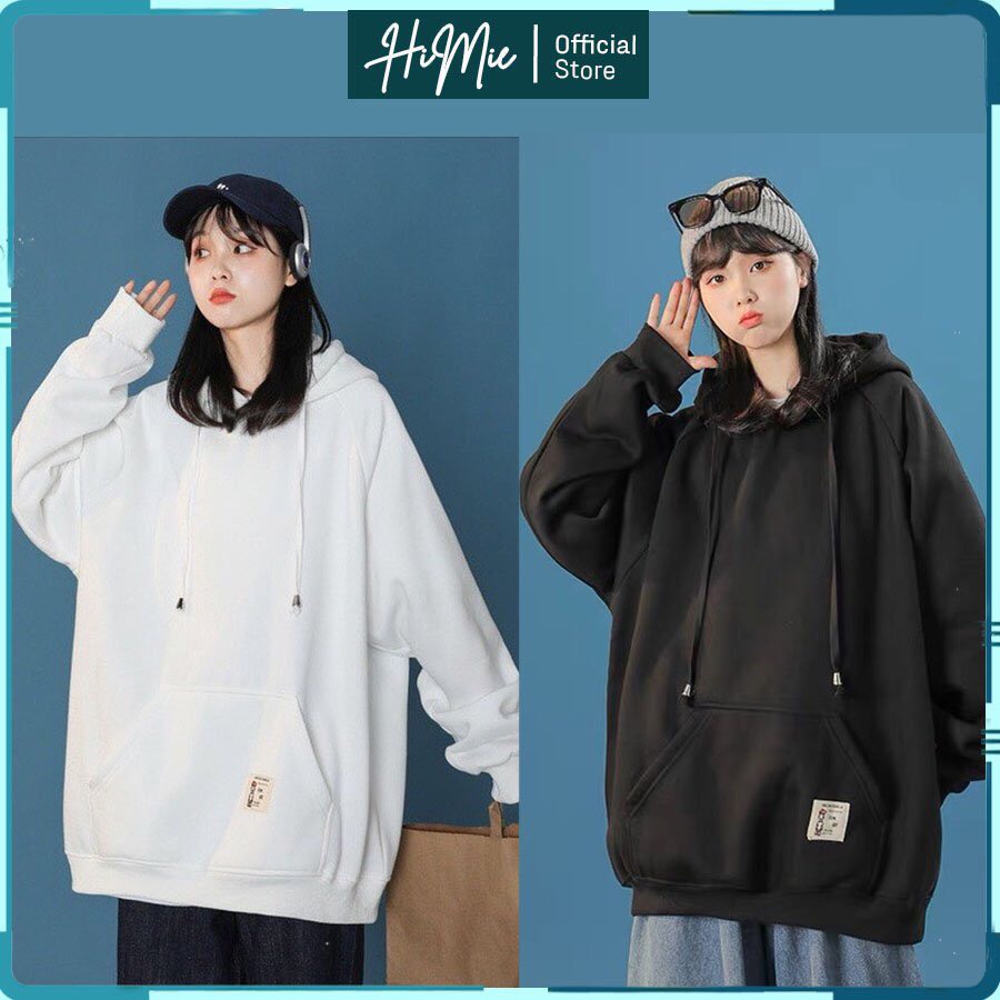 Áo Nỉ Bông Trơn Cho Nữ- Áo Sweater Có Mũ HiMie