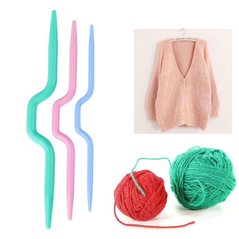 Bộ 3 Cây Đan Len Bằng Nhựa