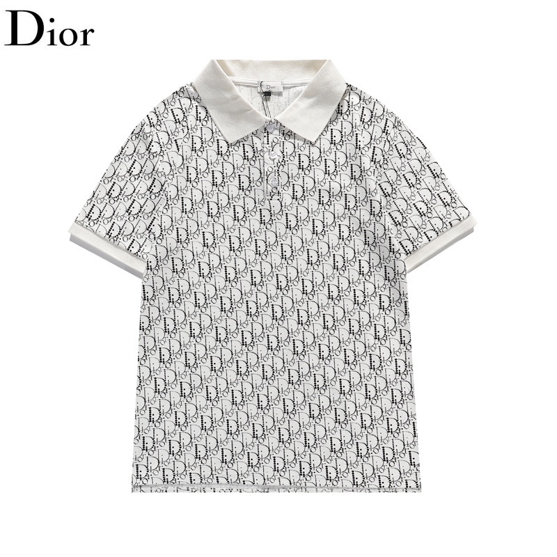 Áo polo Tay Ngắn In Chữ DI*R Bằng Vải Cotton Thời Trang Unisex