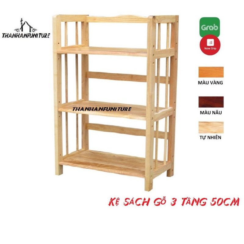 Kệ sách gỗ 50cm - 3 tầng