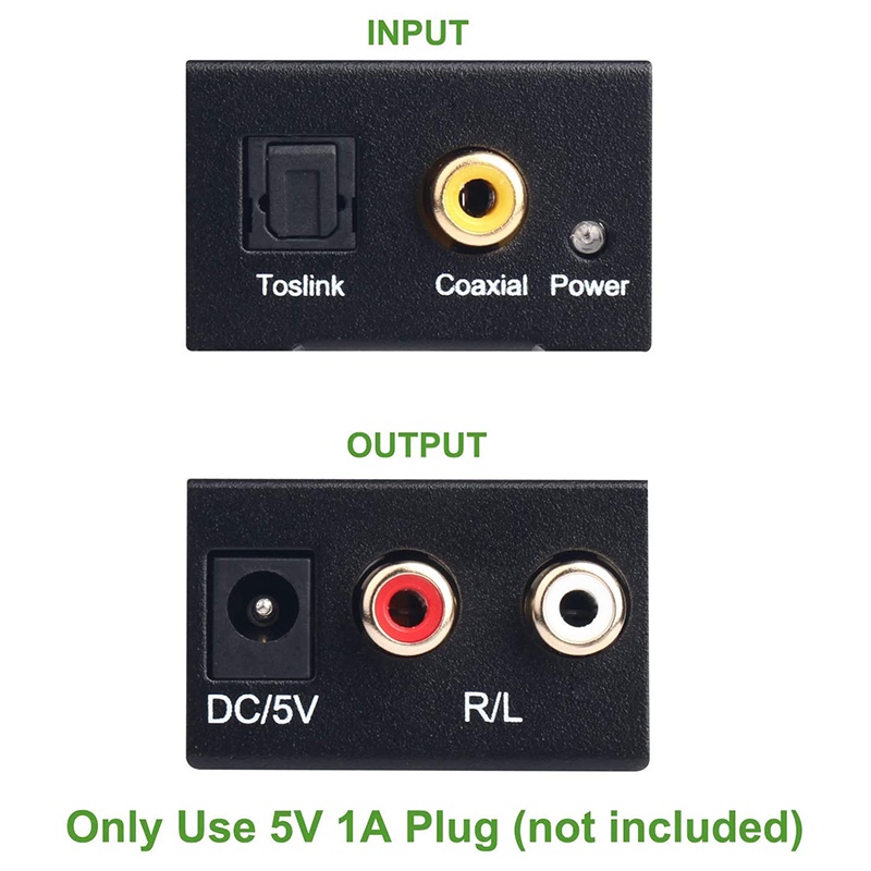 Digital to Analog Audio Converter Optical (SPDIF/Toslink)and RCA(L/R)