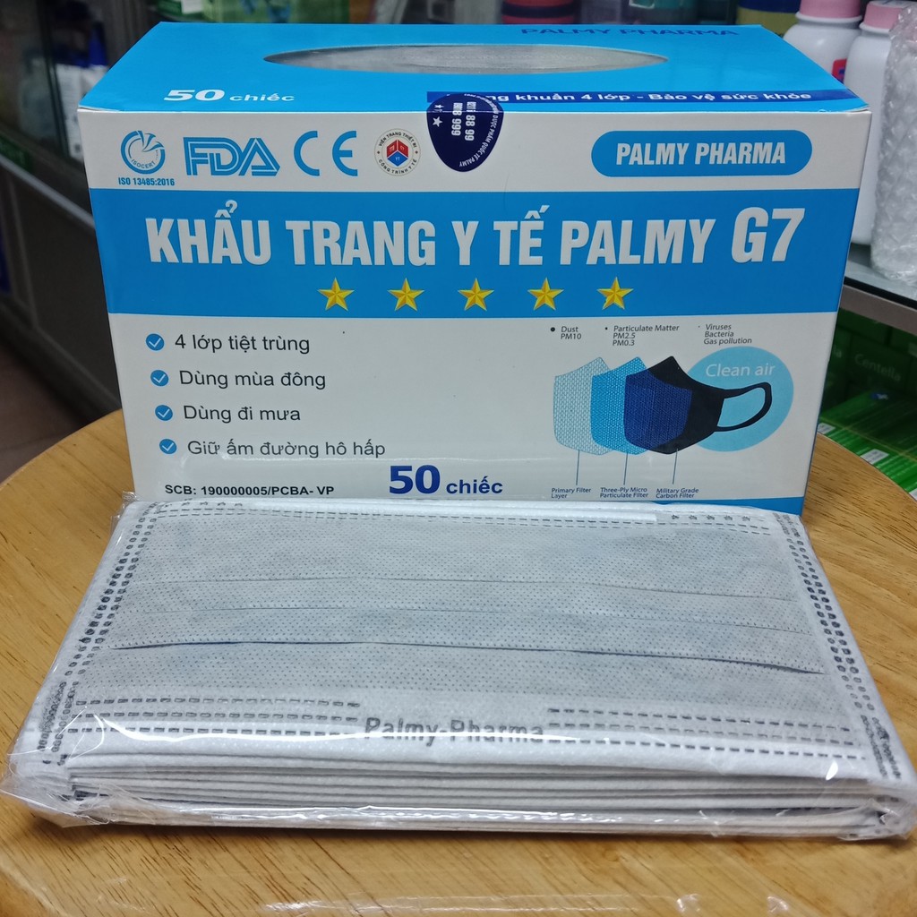 Khẩu trang y tế PALMY PHARMA G7 cao cấp 4 lớp