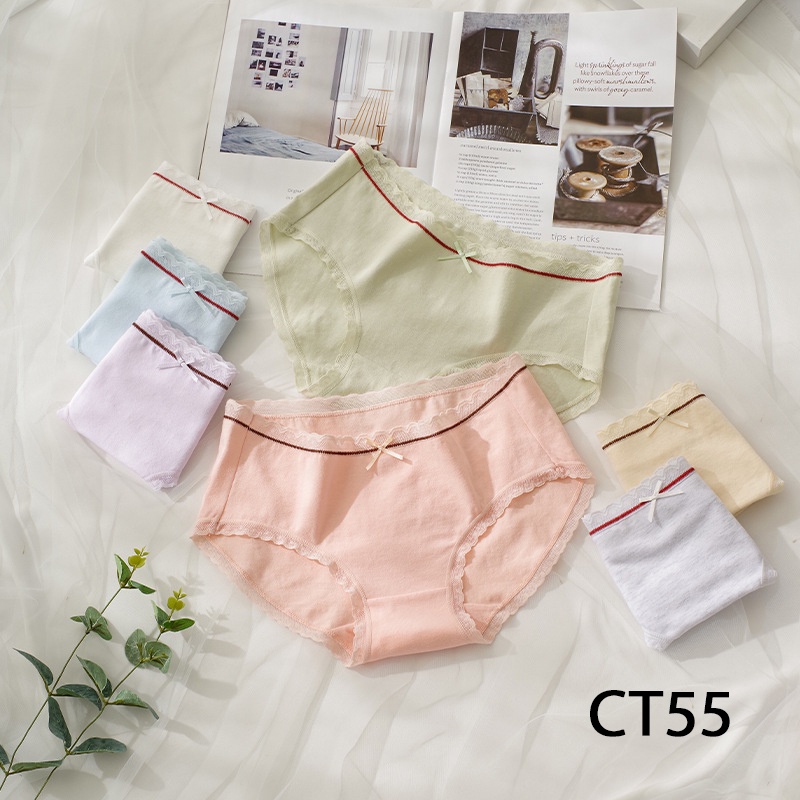 mã CT55 Quần lót nữ cỡ lớn cotton XL, XXL cho 60kg đến 80kg Cạp vừa