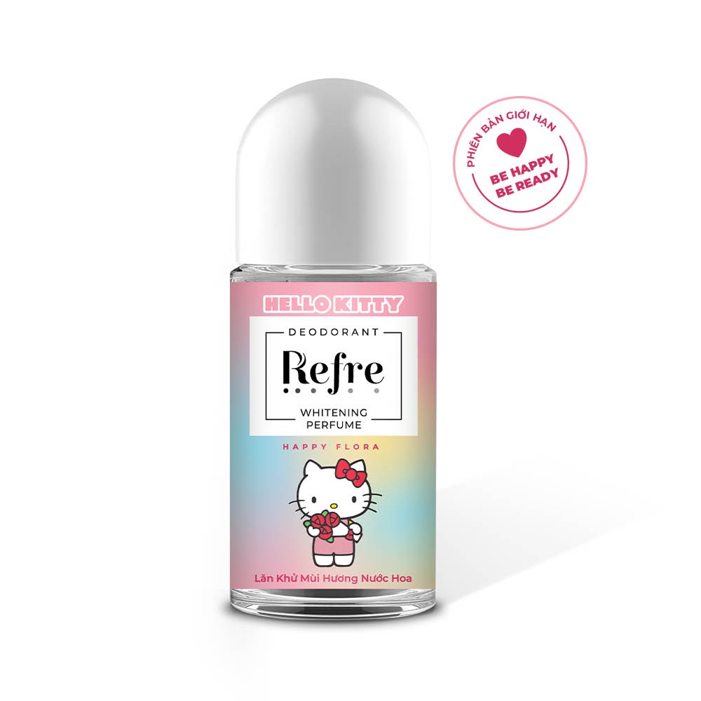 Lăn Khử Mùi Refre x Hello Kitty Whitening Perfume Happy Flora (Hương Hạnh Phúc) 40ml