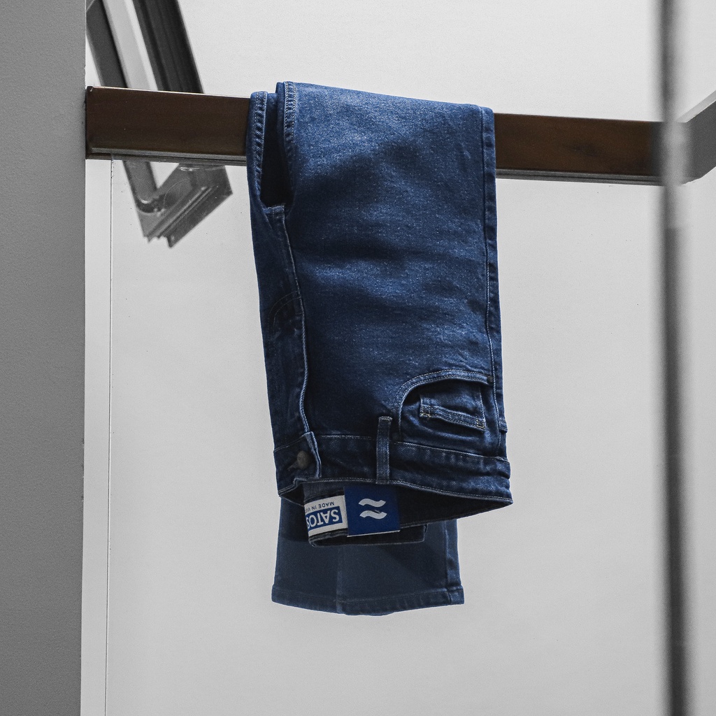 Quần Jean nam Satoshi SAQJ66 xanh wash slimfit năng động thoải mái khi mặc