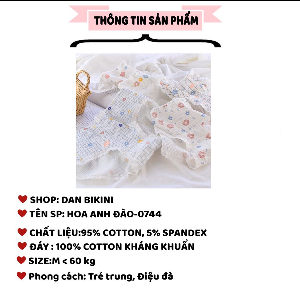 Quần Lót Nữ ❤️️FREESHIP❤️️ Quần Lót Nữ chống viêm mềm mại lên dáng sexy - Quần Lót gân tăm Set hoa anh đào mã 0744 | BigBuy360 - bigbuy360.vn