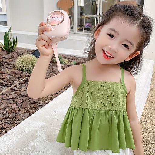 Áo Cổ Yếm Thoáng Khí Màu Sắc Trơn Thời Trang Mùa Hè Xinh Xắn Cho Bé Gái